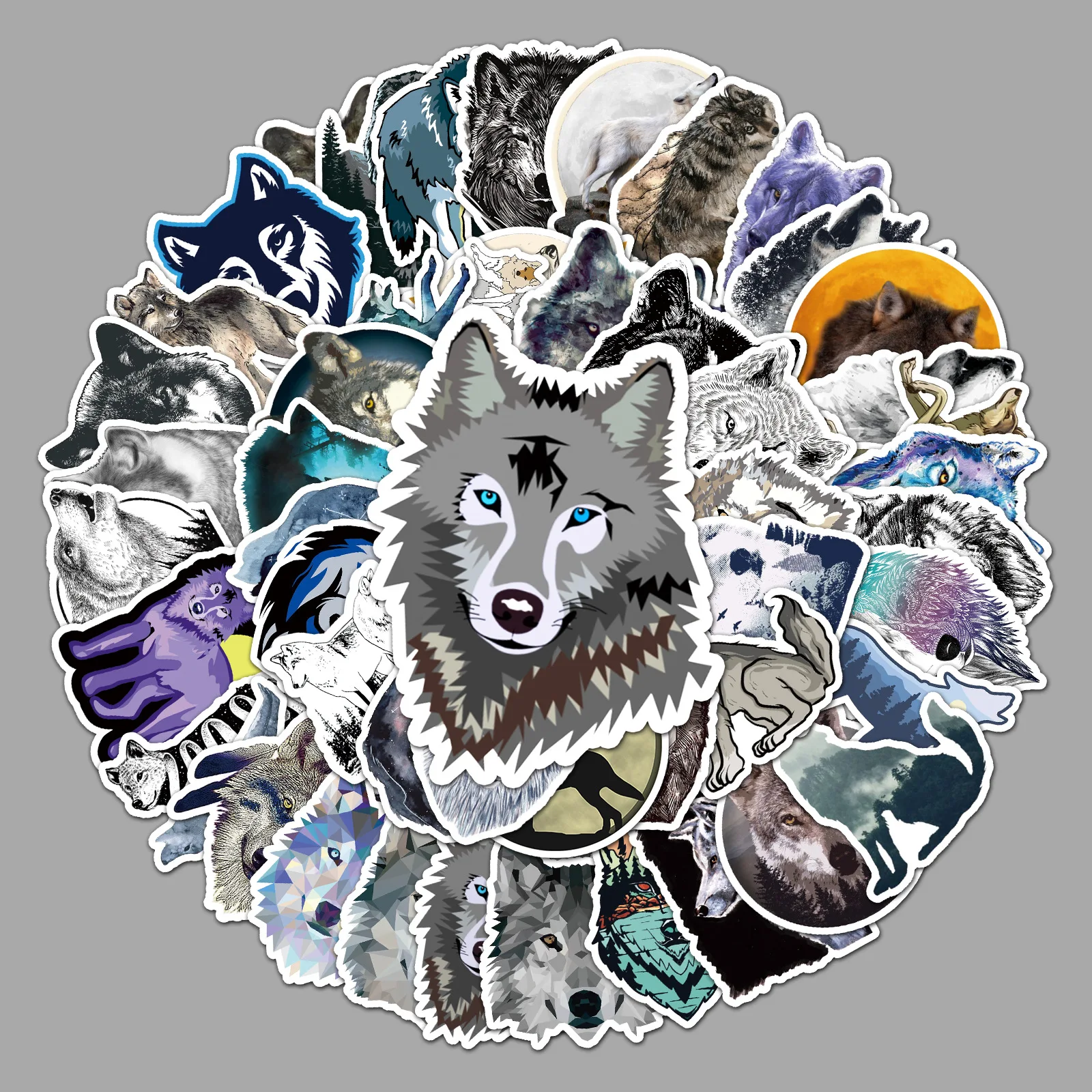

Stickers For Luggage Laptop Phone Sticker Skateboard Scrapbook Guitar Car Decals Wolf Decorative Stickers Christmas Wholesale