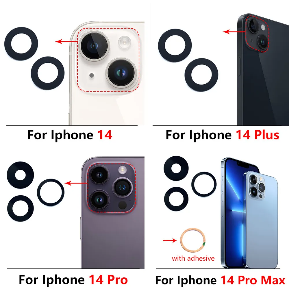10 Pcs Rear Camera Glass Lens with Adhesive For iPhone 6S 6 7 8 14 Plus X XR Xs Max 11 12 13 14 Pro Max 12 13 Mini Replacement enlarge