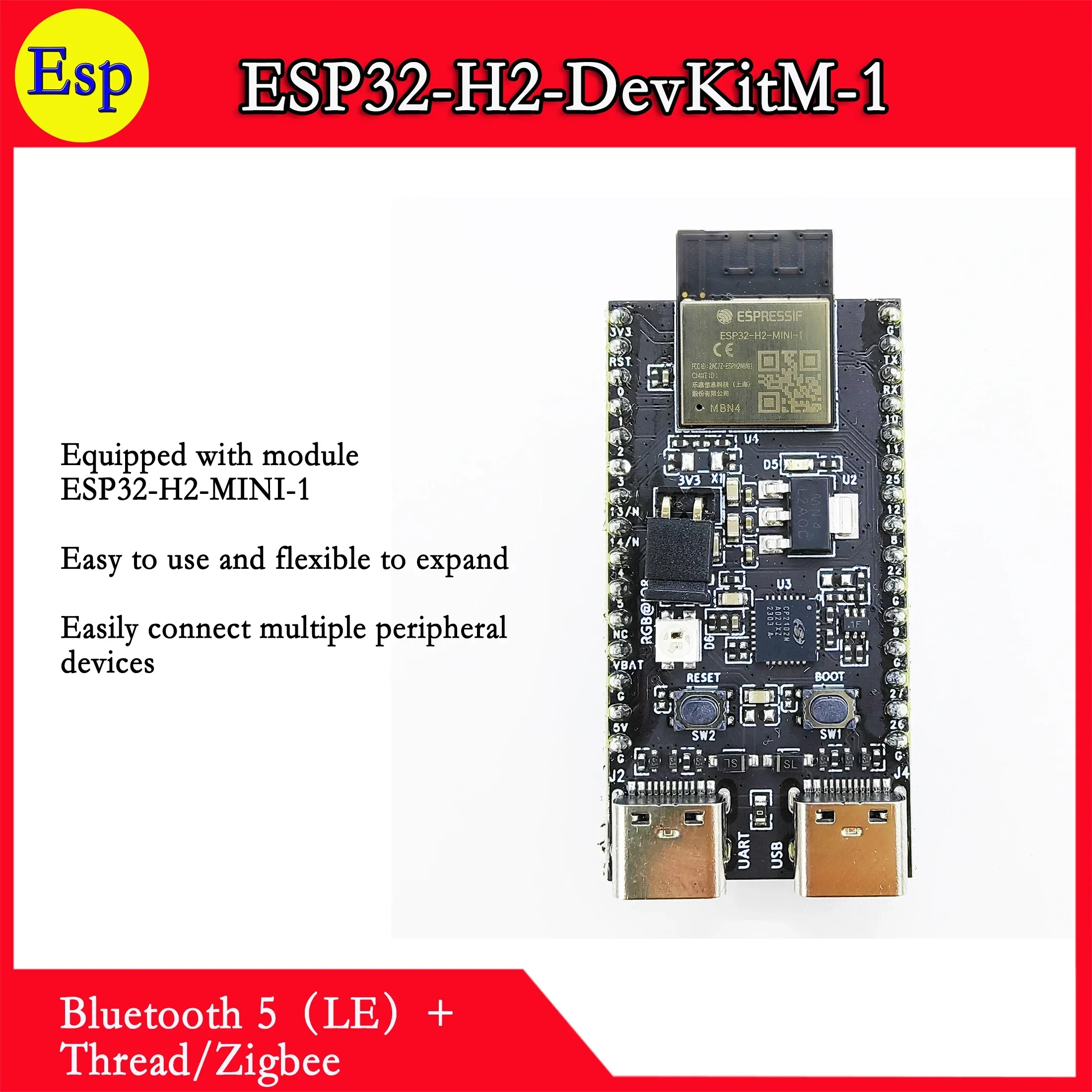

ESP32-H2-DevKitM-1 плата разработки Bluetooth
