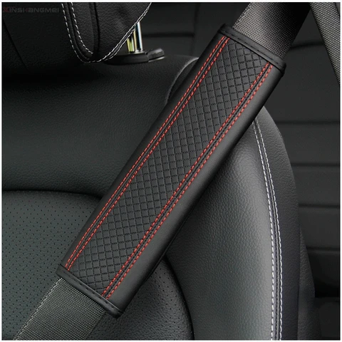 Кожаный рельефный наплечный чехол для ремня безопасности накладка для ремня безопасности автомобиля, дышащая Защитная подкладка для ремня безопасности, автомобильный аксессуар