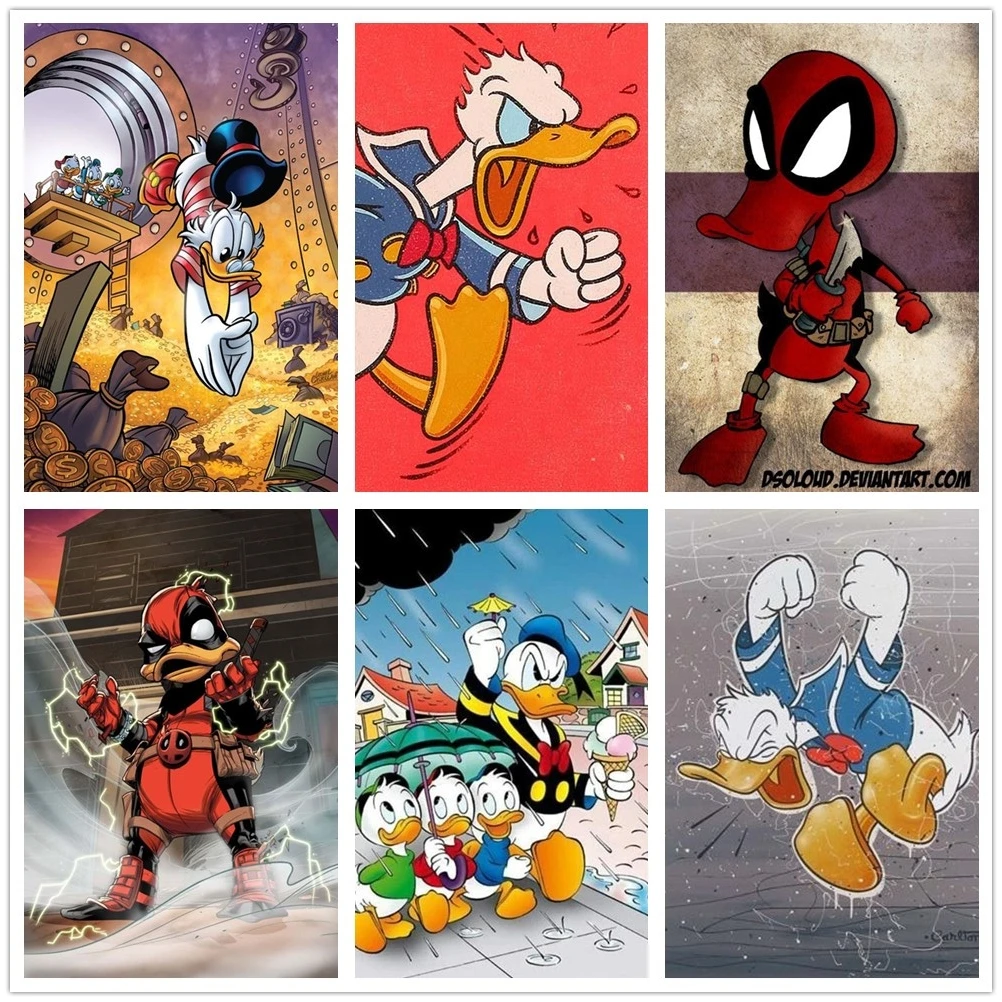 

Алмазная живопись Disney с мультяшным Дональдом Даком 5d, украшение для гостиной и спальни, Детские Подарочные наклейки, алмазная вышивка