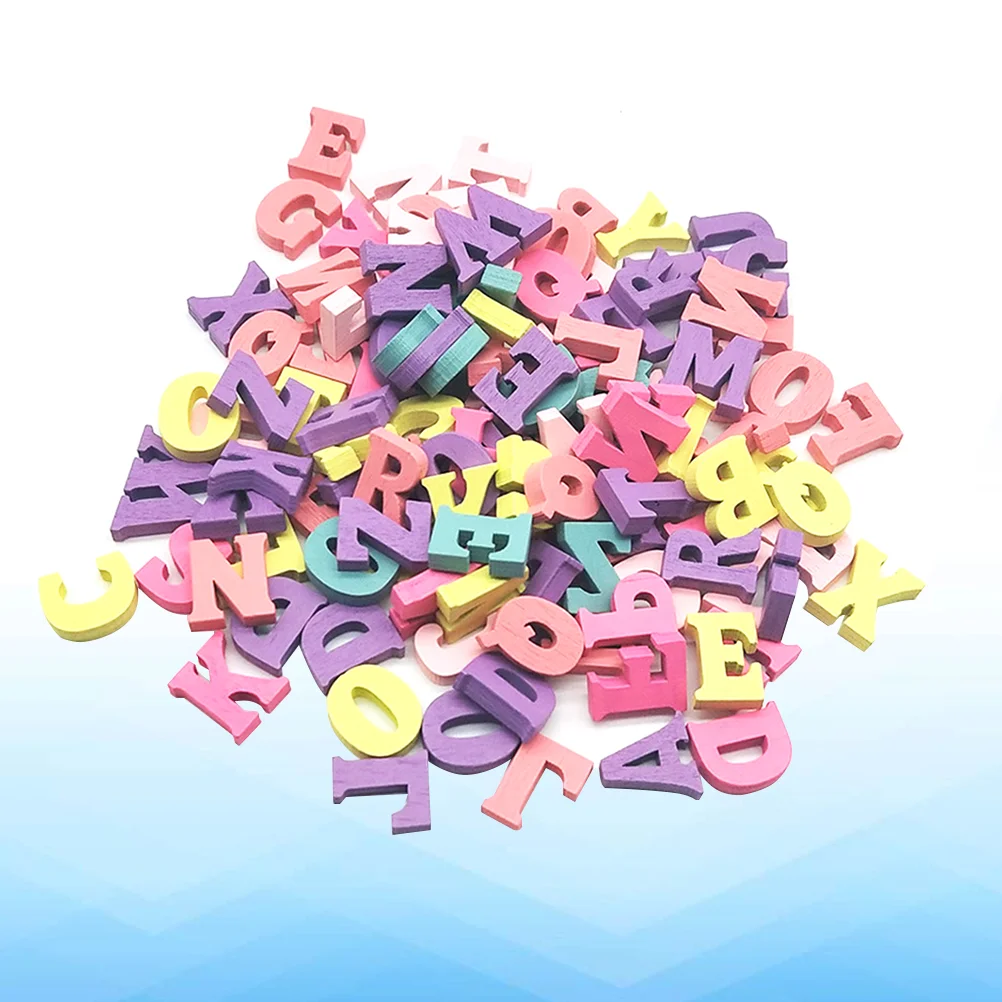 

100pcs Crafts Portable Letters Colorful Exquisite Decoration Slices Alphabet Embellishment for Woodwork