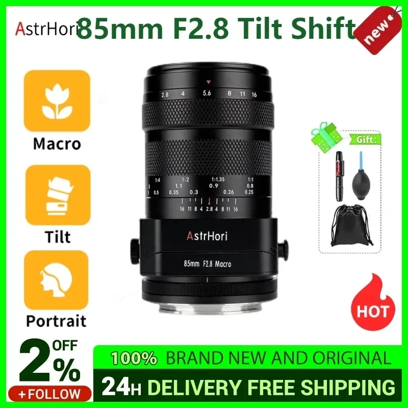 

Макрообъектив AstrHori 85 мм F2.8 с наклонным переключением, для камер SONY E, Nikon Z, Canon, RF R, Panasonic, Leica, с L-образным креплением