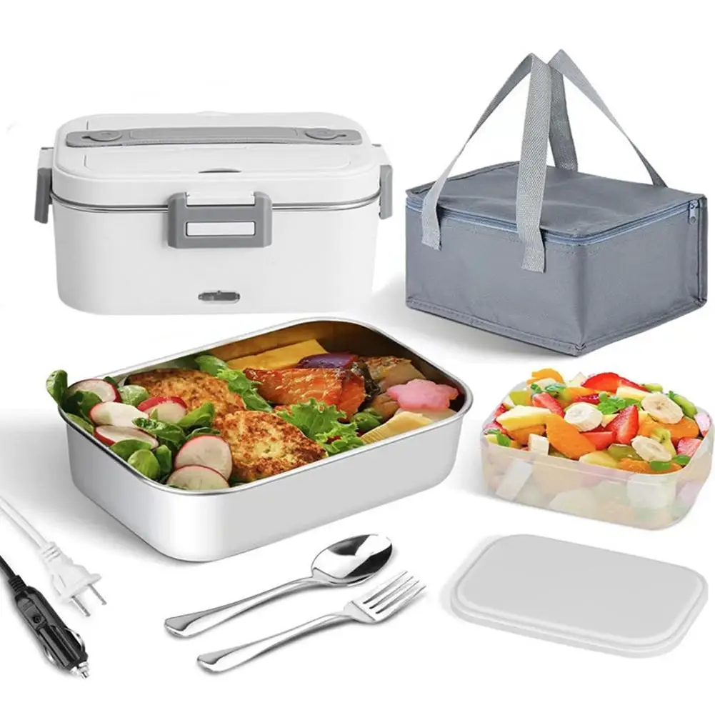 

110V-220V 1.8L Split-type Portable Food Warmer Heating Keeping Electric Lunch Box With Spoon/Fork/Lunch Box/Insulation Bag/Wire