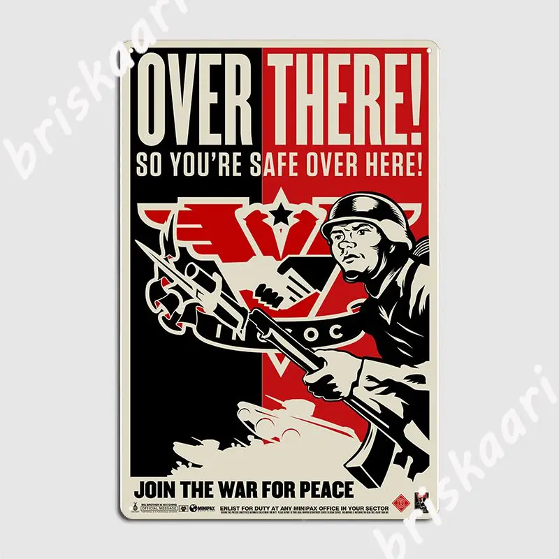 

Художественный рекламный постер Ingsoc Over There 1984, металлическая вывеска для кинотеатра, гостиной, стандартная роспись, оловянный плакат
