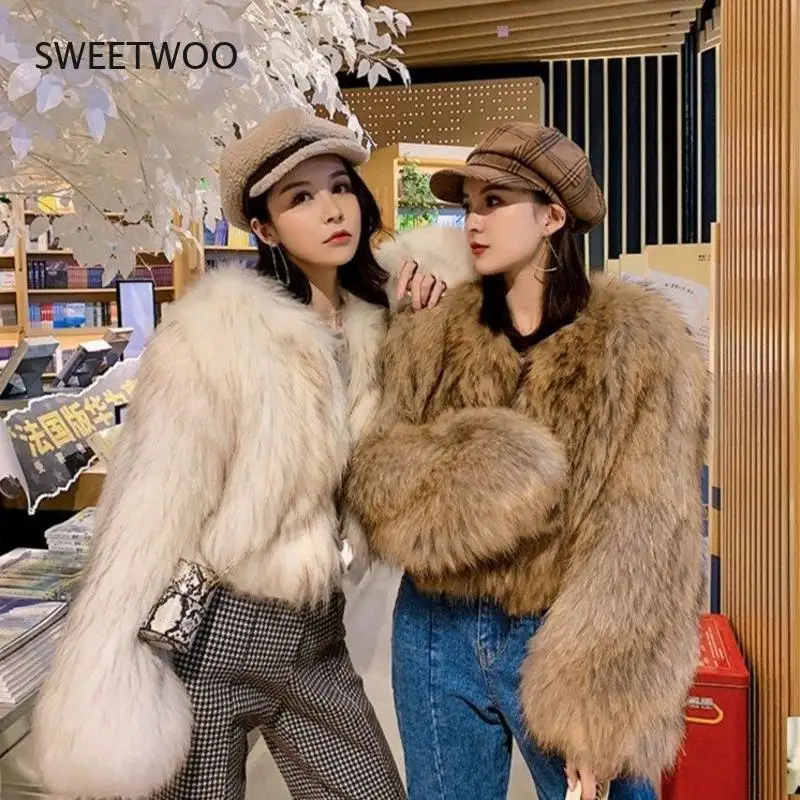 Winter Women's Thickened Warm Furry Coat Eco Faux Fur Top Fabric Coats Vest Bear Jacket Ponchos and Capes Tunic Outerwear 2022