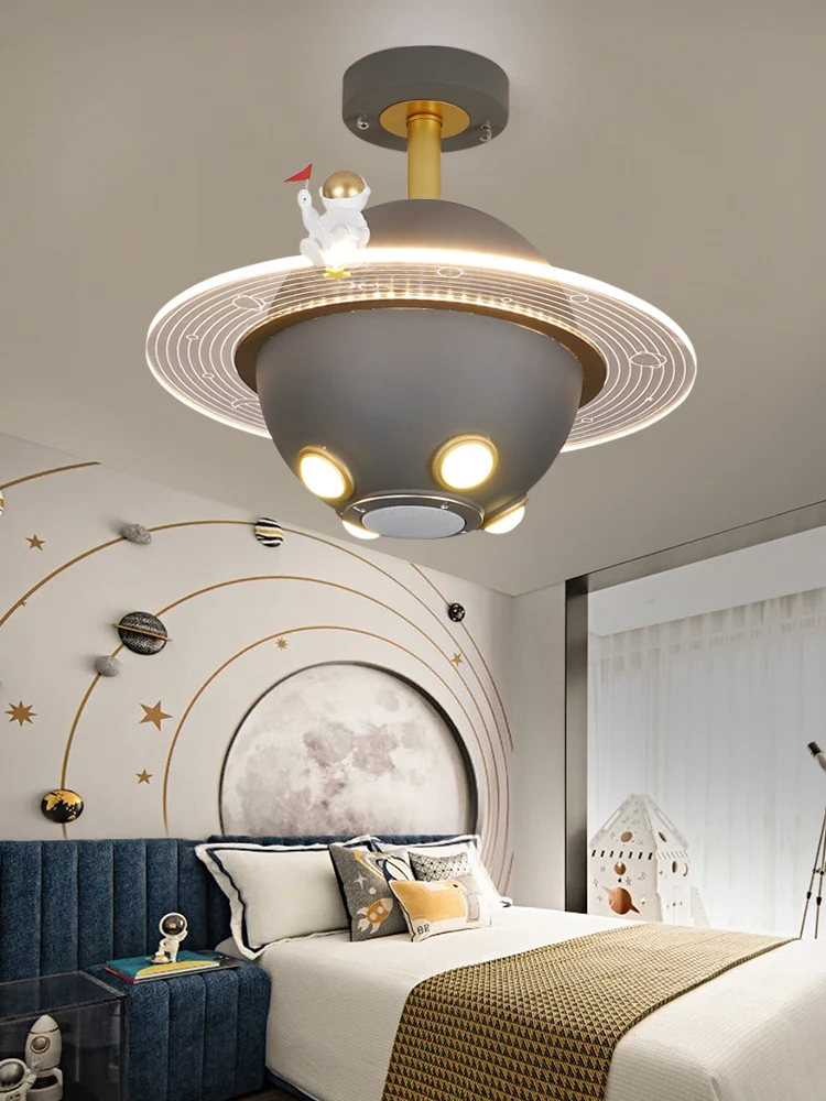 

Creative Space Children's Room Ceiling Lamp Boy Bedroom Room Lamp Nordic Simple Cartoon Lamp Astronaut Planet