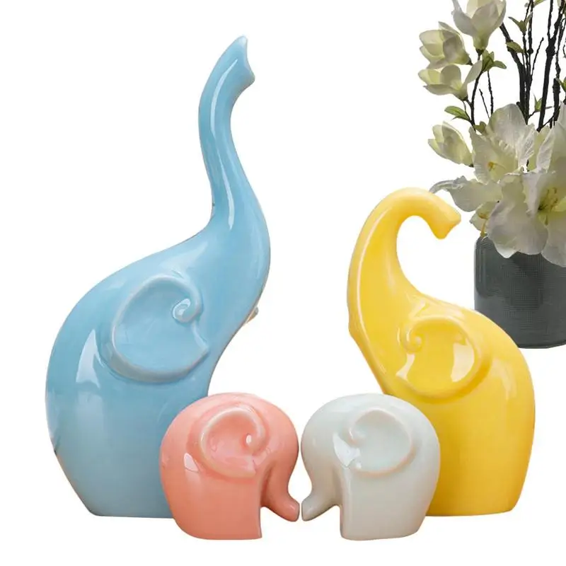 

Ceramic Elephant Figurine Desktop Decor TV Study Cabinet Decoration Piece Handcrafted From Clay Animal Sculpture Accessories