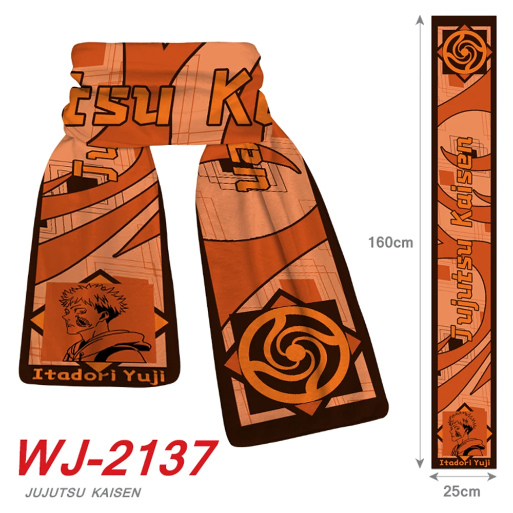 

Anime Jujutsu Kaisen Plush Scarf Unisex Teenager Autumn Winter Scarves Cartoon Print Casual Cosplay Muffler Accessories Gifts