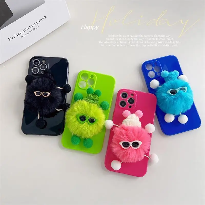 

Милый чехол для iPhone 12 с изображением пушистого монстра, чехол для iphone 11, мягкие глянцевые Чехлы 678plus xs/xr iPhone 11 pro max для женщин