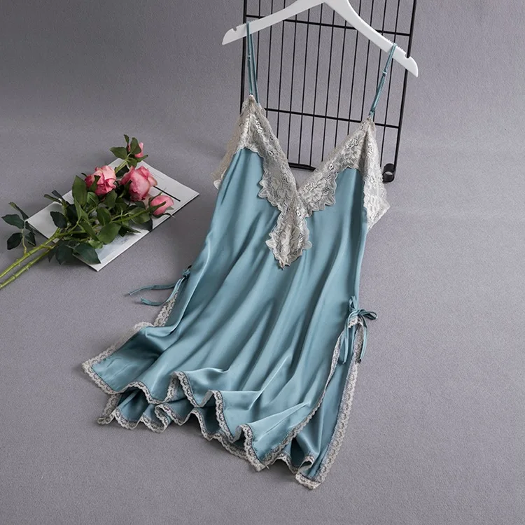 Ночная рубашка женская с открытой спиной домашнее белье сексуальная летняя
