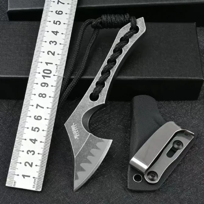 

Miller Bros.BIsdes Axe Knife Z-wear Steel Blade 60-61HRC Hardness Outdoor Camping Self Defense Knife with Kydex Sheath