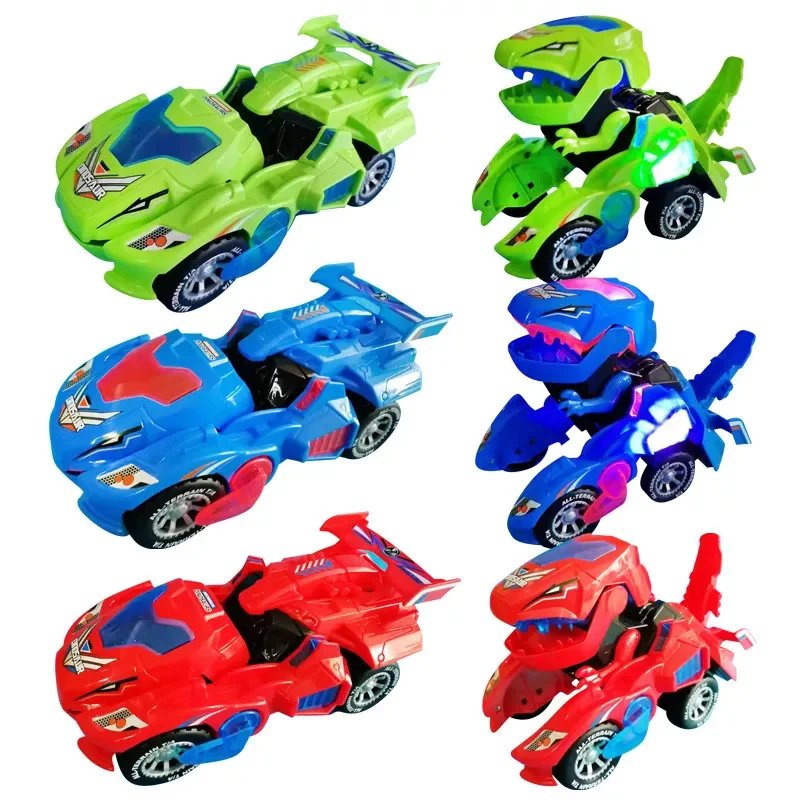 

Автомобиль-динозавр светодиодный деформированный, универсальный автомобиль-робот-деформирующий колесо, игрушка со звуками света, рождест...