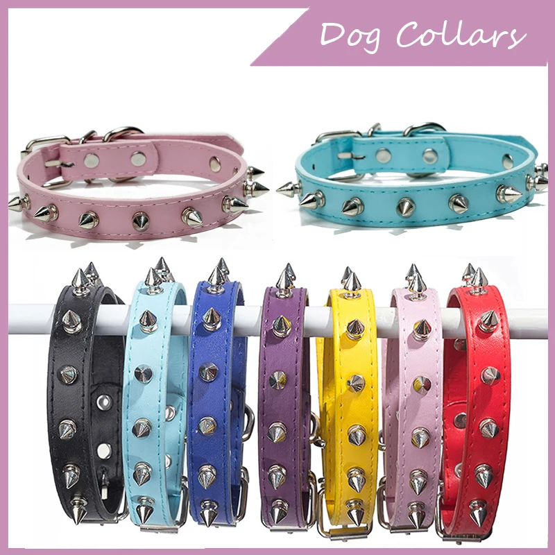 

Spiked Studded Dog Cat Collar Leather Puppy Pet Necklace For Small Medium Large Dogs Cats Neck Strap Pet Collars Dog Accessories