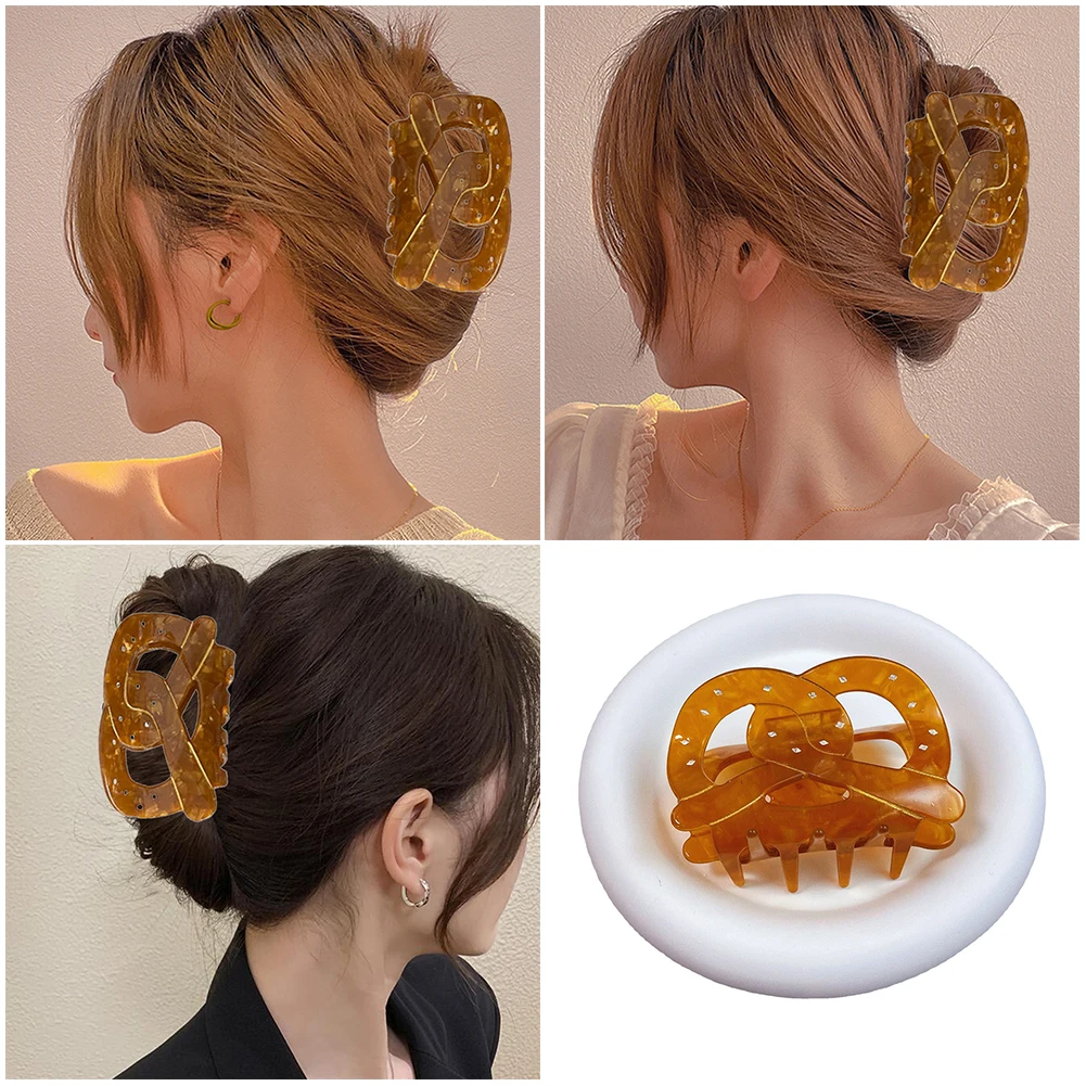 

Hairpins Gift for Women and Girl Retro Brown Hair Clip Headwear 1 pc Hair Claw Acetic acid Hair accessories Lye bread shape