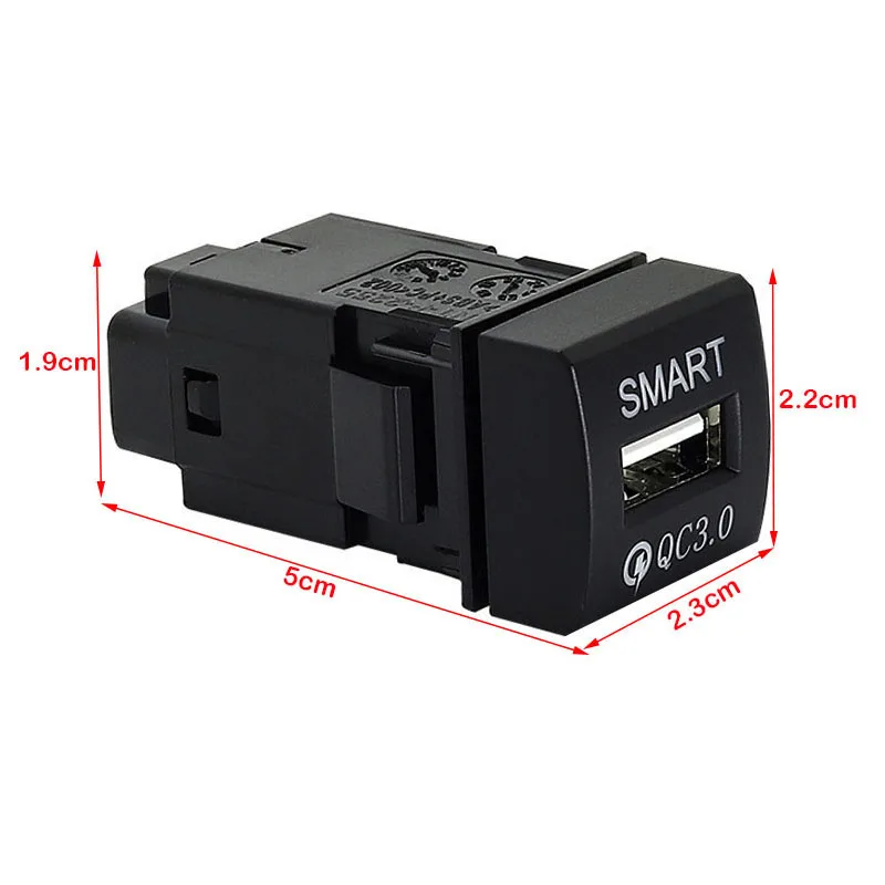 Автомобильное зарядное устройство QC3.0 с синей подсветкой USB-разъем для зарядки