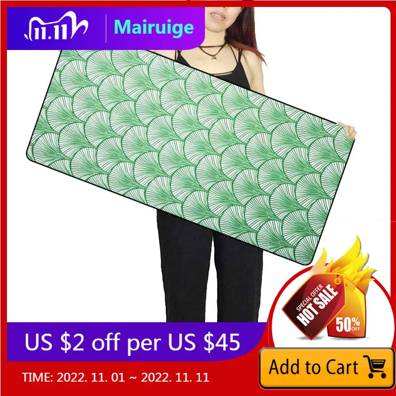 

Игровая клавиатура Mairuige Green Plant XL 900x400 мм, большая настольная клавиатура с фиксируемыми краями для ноутбука, игровой коврик для мыши, коврики ...