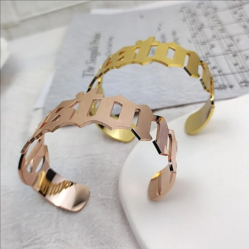 Персонализированный браслет с именем на заказ подарок для нее золотой женские