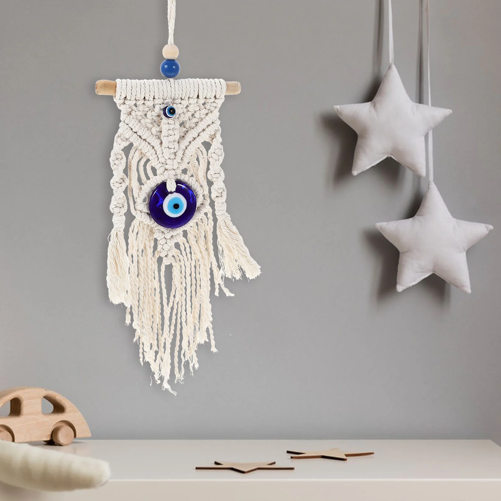 

Woven Tassel Tapestry Pendant Decor Hanging Bohemia Style Home Wall Wooden Child Ornaments