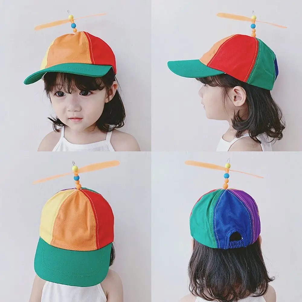 

Kids Boys Girls Helicopter Propeller Rainbow Funny Snapback Hat Sun Cap Baseball Cap Adventure Dad Hat
