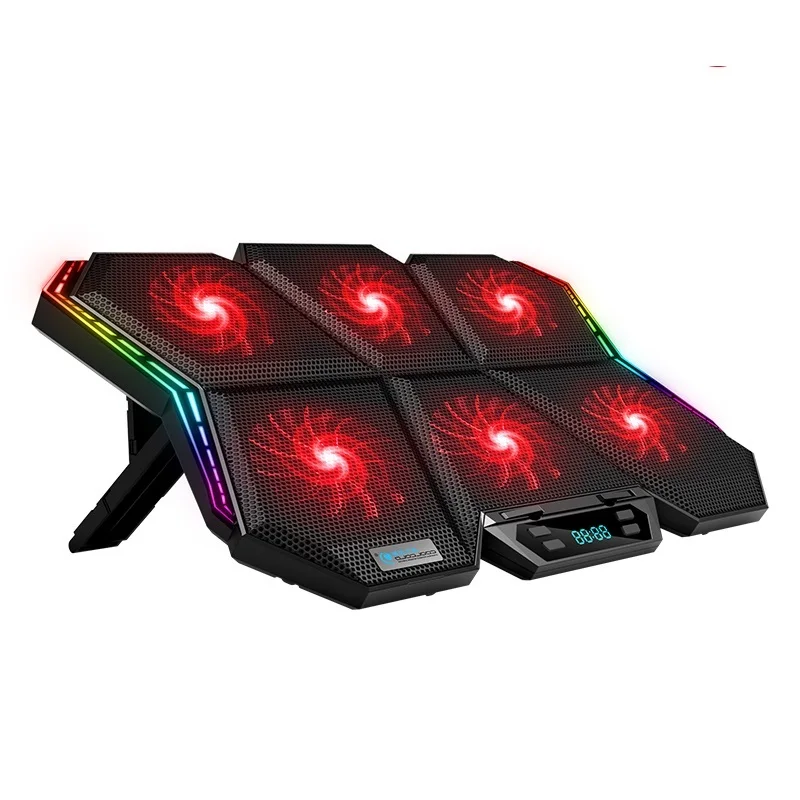 

Gaming RGB laptop cooler 12-17 inch Led Screen Laptop cooling pad Notebook cooler stand with Six Fan and 2 USB Ports