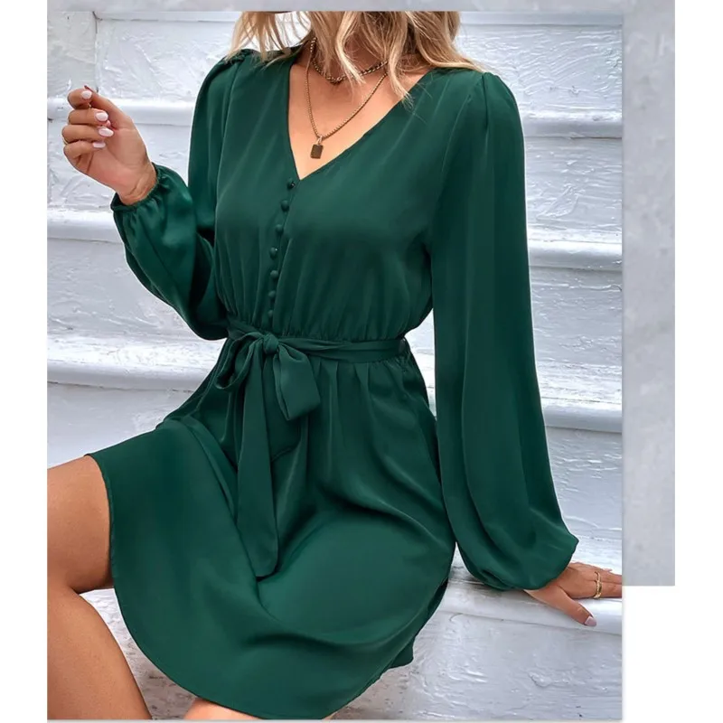 Элегантное платье-трапеция для женщин на весну и осень 2024 разноцветные