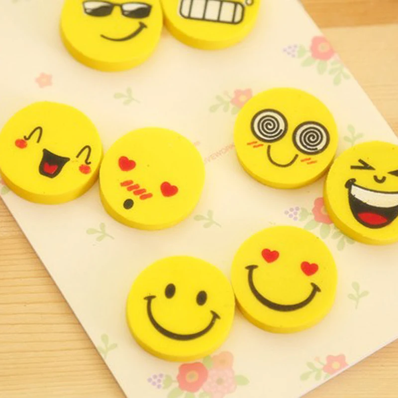 30 шт. резиновый ластик со смайликом милые Ластики для детей школьные и офисные