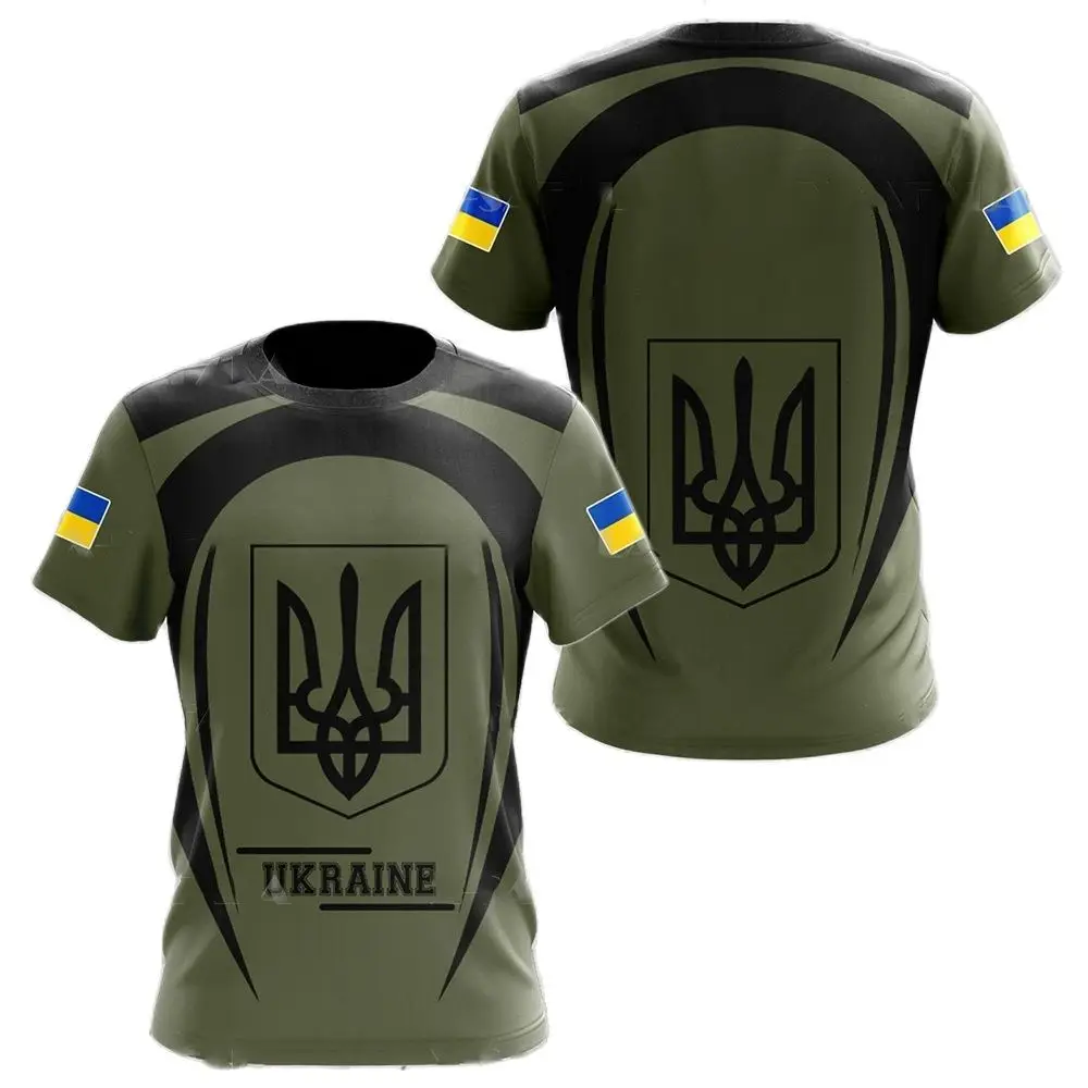 Ukrainian Military Style Men's Camo T-shirt Printed T-shirt Veterans Flag Clothing Harajuku Plus Size O-Neck Top Street T-shirt
