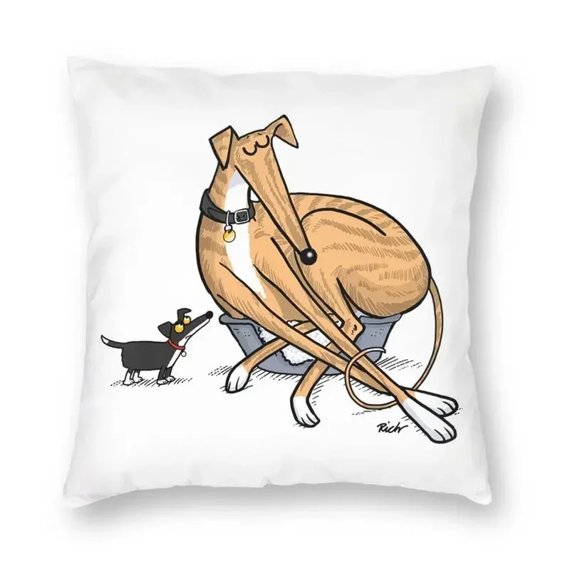 

Cool Whippet Sihthound Dog Square Throw Pillow Cover Home Decorative 3D Double-sided Printed Greyhound Cushion Cover for Sofa