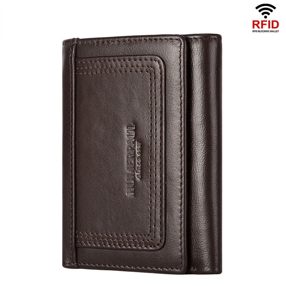 

Men's Wallet Slim Genuine Leather Wallets Card Holder Short RFID Casual Hasp Zipper Purse Coin Pocket Clutch Male Money Bag