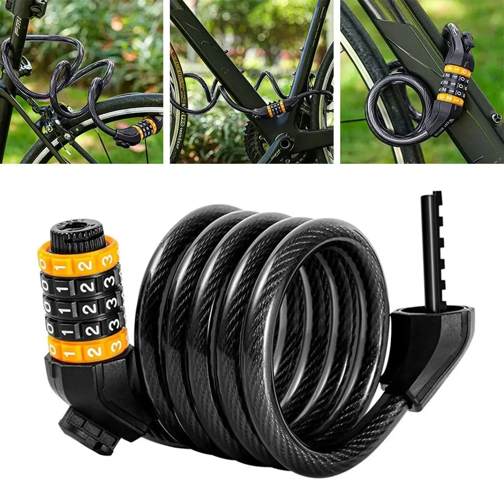 

New Portable Mountain Bikes Zinc Alloy Bicycle Lock Bicycle Anti-theft Lock 5-Digit Password Safety Cable Lock
