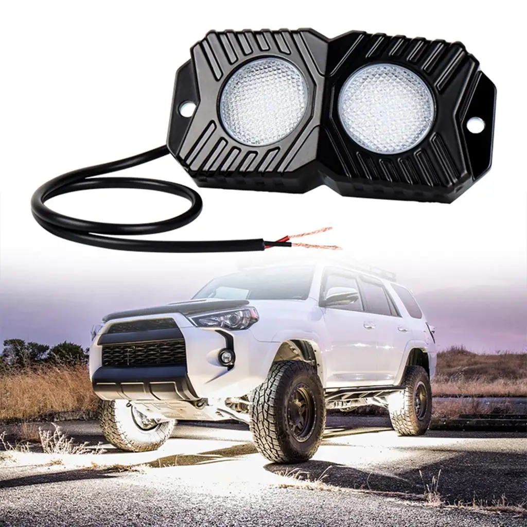 

Car LED Rock Lights White Light Underglow Fits for Motorcycle Boat ATV UTV