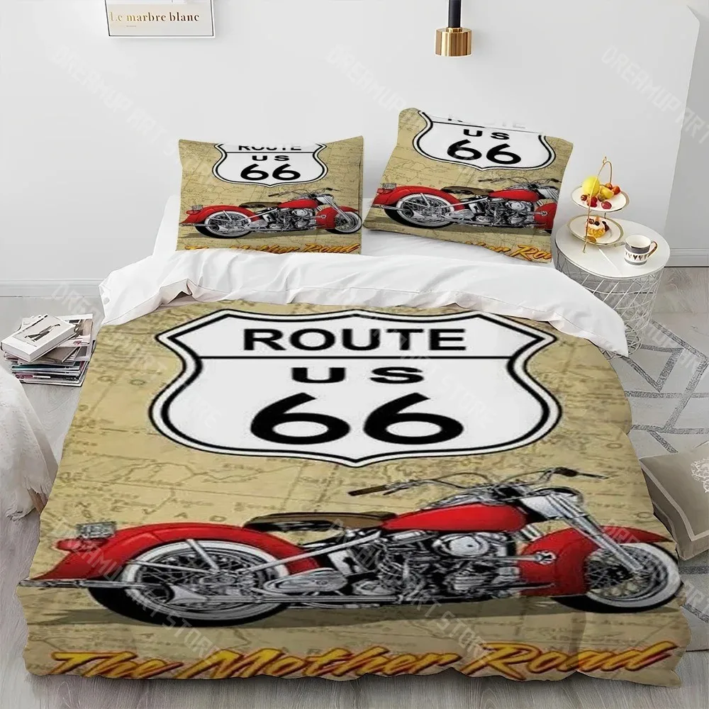 Фото 3D-принт Historic Route 66, Mother Road, Комплект постельного белья с одеялом, Комплект пододеяльников, пододеяльник, Комплект постельного белья размера Queen King №2