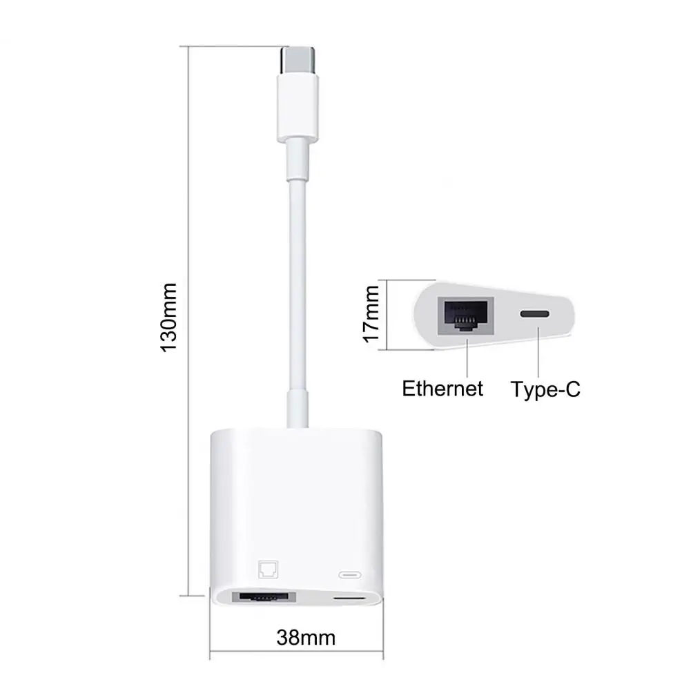 

Улучшенный Ethernet-Трансвертер, утолщенный интерфейс, Ethernet-преобразователь, быстрый 100 мс Type-C к RJ45 Ethernet-конвертер, компактный