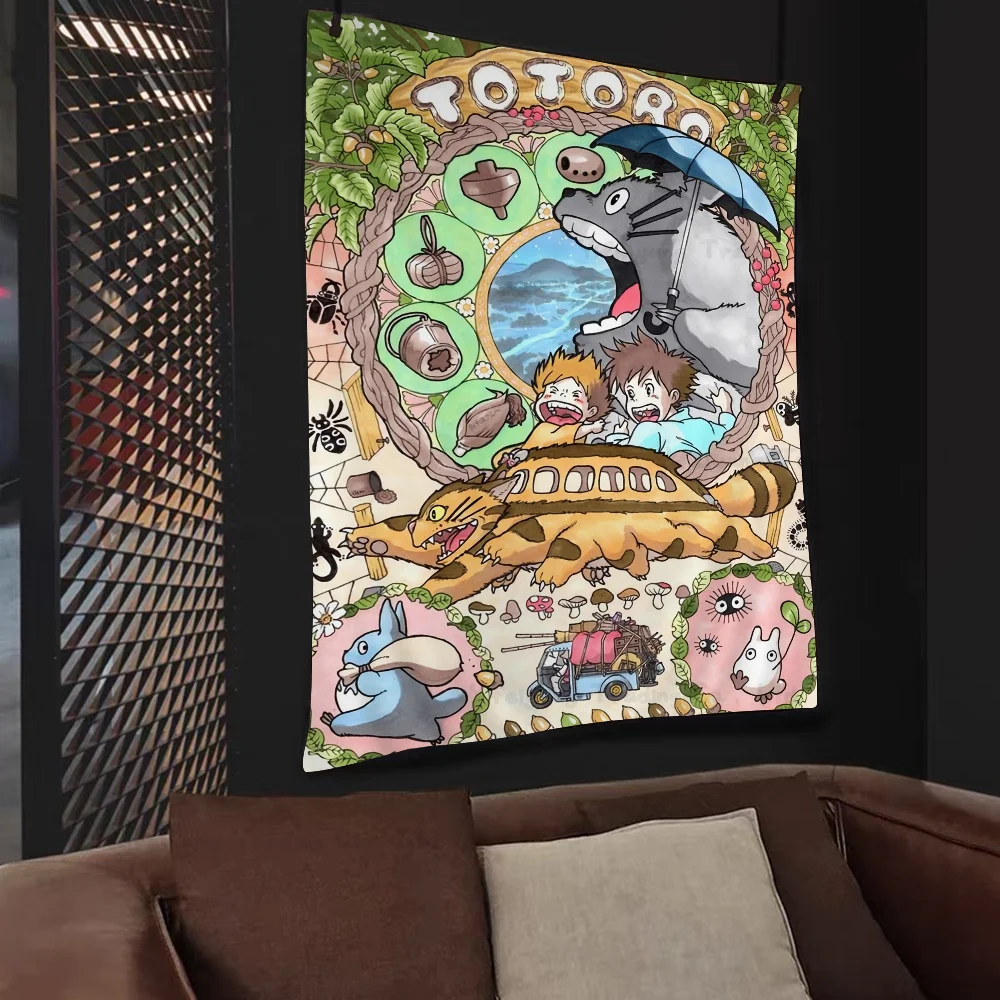 Хаяо Миядзаки мультфильм Тонири нет Тоторо красочный гобелен настенное