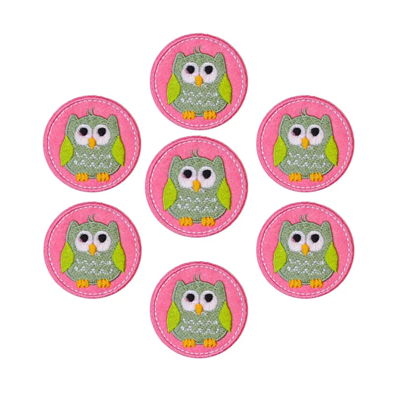

5Pcs Cute Owl Bird Patch Round Pattern Stickers BadgesIron on Embroidered Clothing Thermoadhesive Patches Cloth Repair Kids