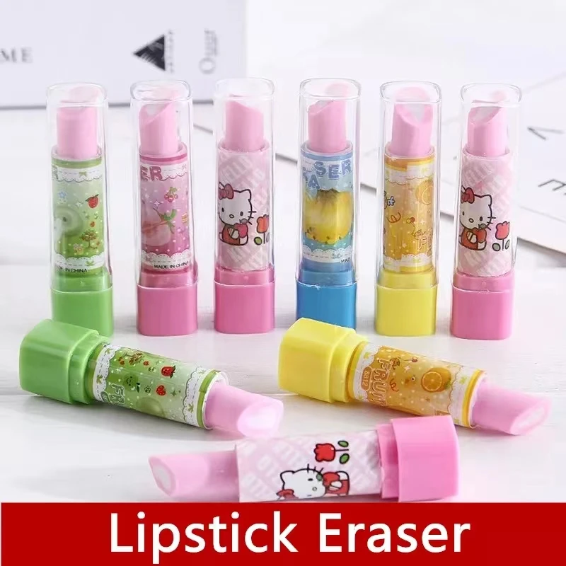 

Jeffan 2pc/set Cute Lipstick Eraser Kawqii Stationery Toy for Girl Shool Supplies 2022 Fruit Art Eraser for Kids Stationery Gift