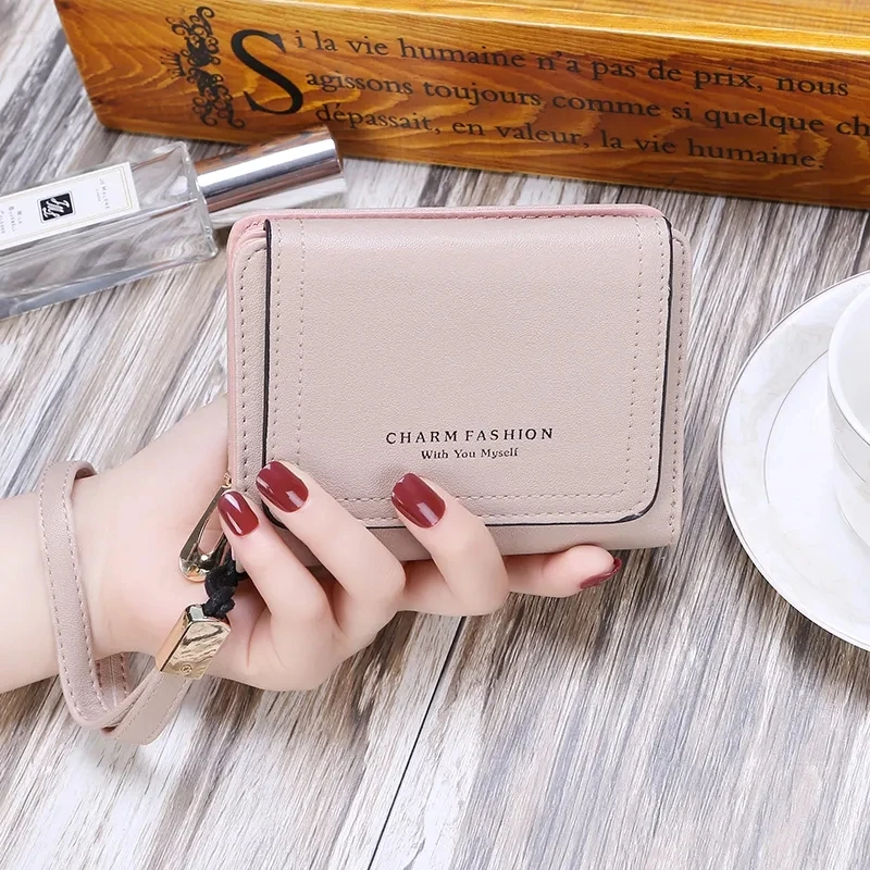 New leather Women's Purse High-quality Zipper Short design PU pickup holding purse Fashion coin holding purse