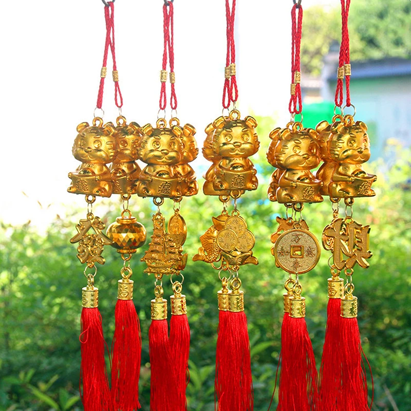 

Car Knot Tassel Pendant Decoration Accessories 2022 Year of Tiger Chinese Commemorative Gift Home