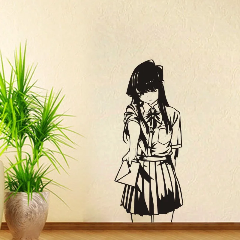 Komi не может общаться настенная наклейка Shouko Виниловая Декор для дома
