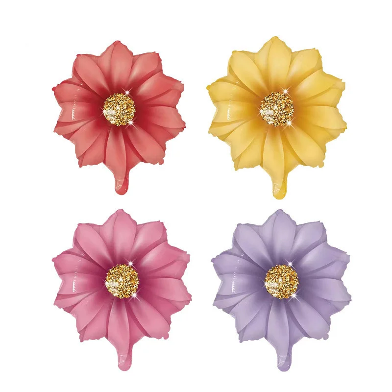 

4Pcs SunFlower Flower Foil Balloons Red Rose Purple Yellow Daisy Birthday Party Shower Globos Mothers Day Wedding Decoration