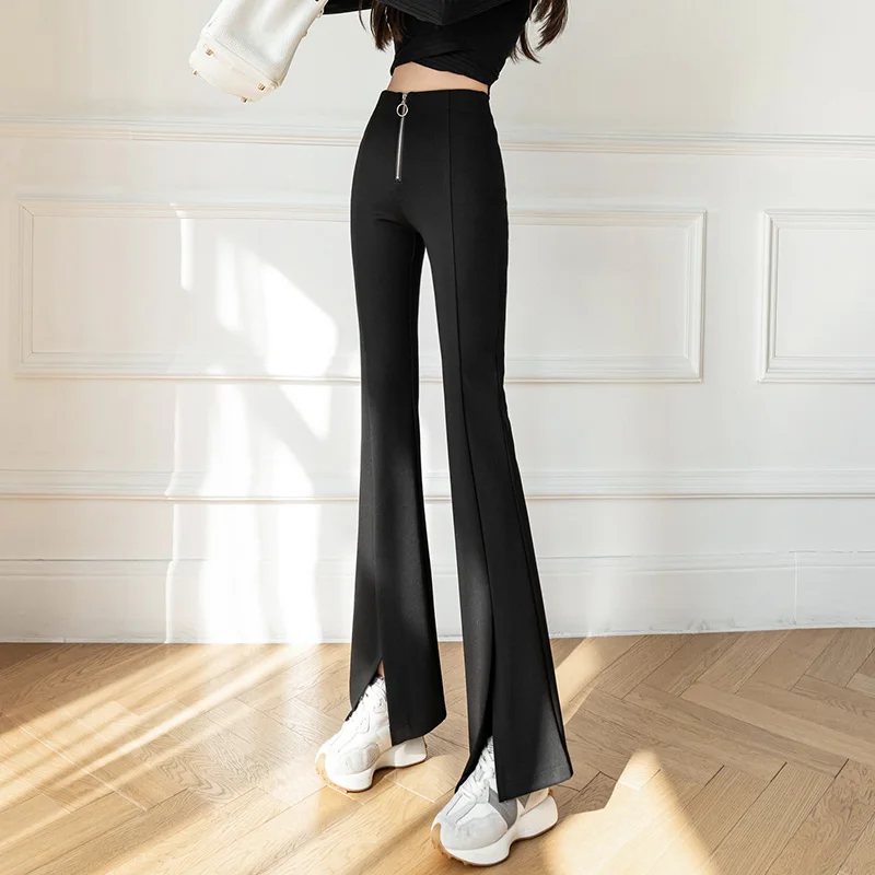 

Spring 2022 the high waist and semi-elastic casual trousers are versatile European and American style trousers, 579a,hai,0316-4.