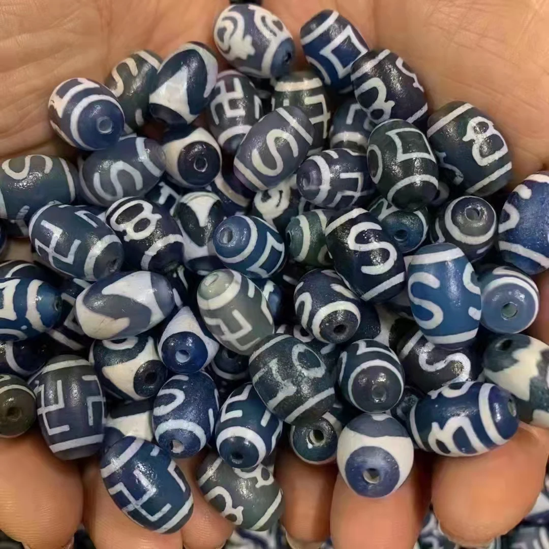 

2528 Pcs/lot Blue Chalcedony Dalo Dzi High Oil Slurry Delicate Beads Oily High Quality Pick Up Leaks