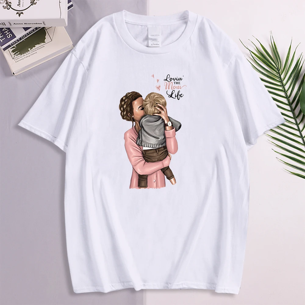 

Футболка Lovin' The Mom Life мужская с принтом в стиле Харадзюку, повседневный модный брендовый Топ, уличная одежда, большие размеры