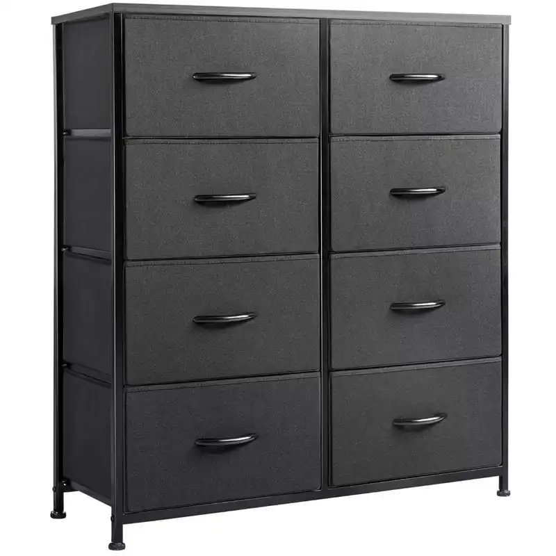

for Bedroom with 8 Drawers, Wide Chest of Drawers, Fabric Dresser,Black