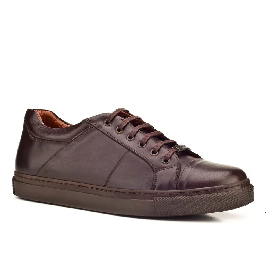 

Genuine Leather Brown Lace-Up Men Casual Shoes