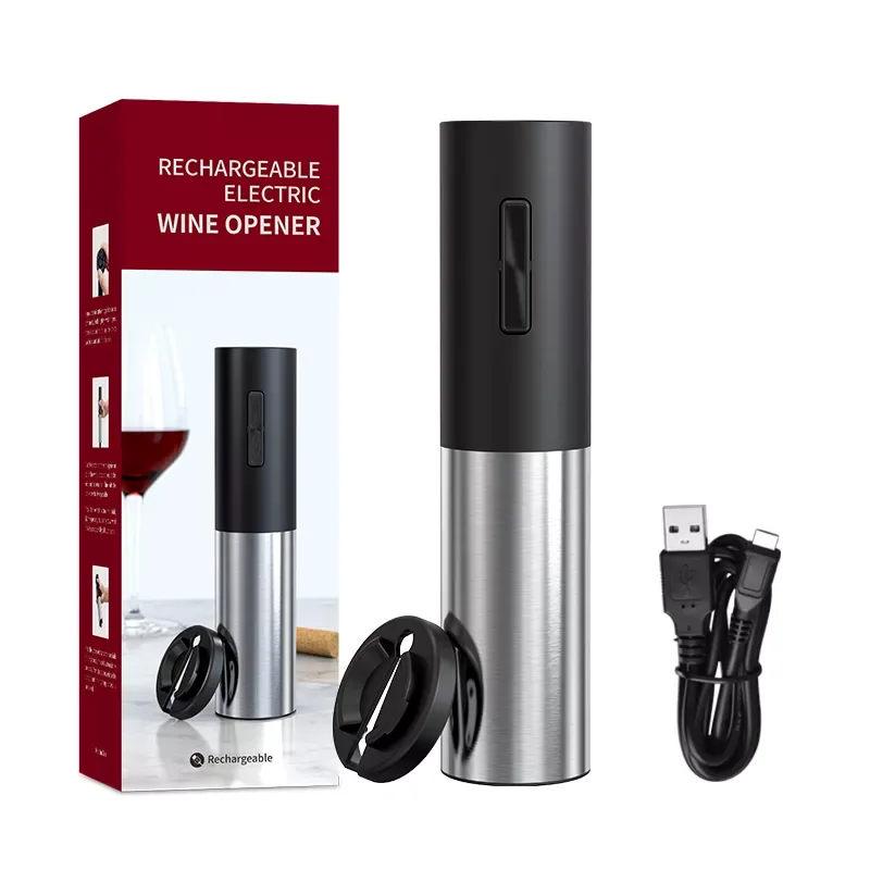 

USB Charging Automatic Electric Wine Bottle Corkscrew Opener Electric Wine Opener with Foil Cutter