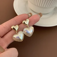 new arrival romantic love heart 14k gold filled pearl jewelry ladies tassels stud earrings for women anti allergy gifts