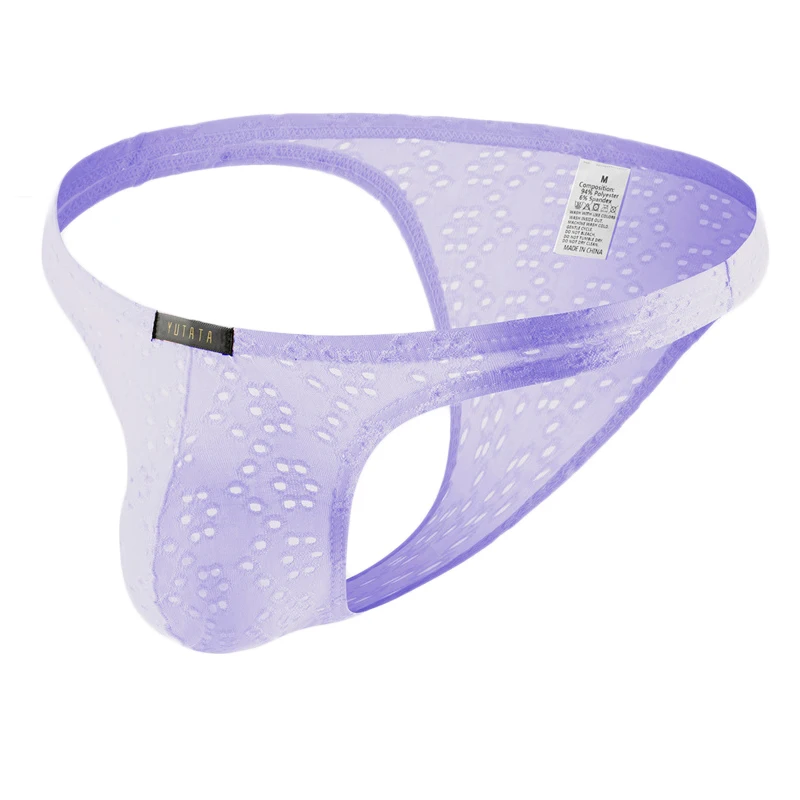 5PCS Men Briefs Small Triangle Panties Sexy Men's Underwear Smooth Breathable Hole Jacquard Low-rise Men T- Back Tanga Bikini