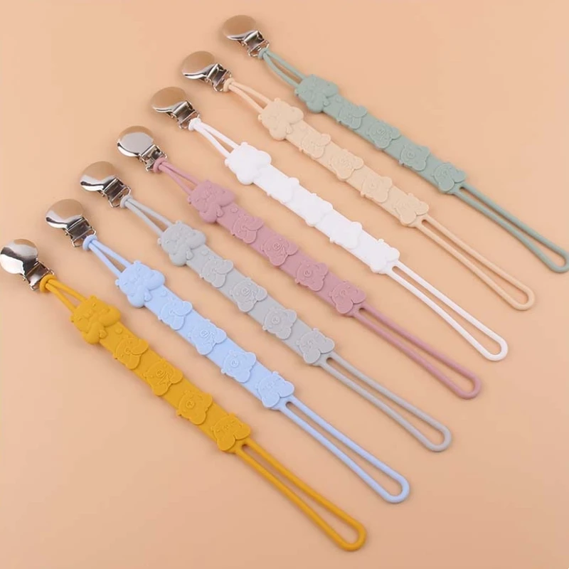 

Baby Anti-drop Chain Pacifier Clips Soft Silicone Infant Nipple Appease Soother Chain Clips Dummy Holder Nipple Clip